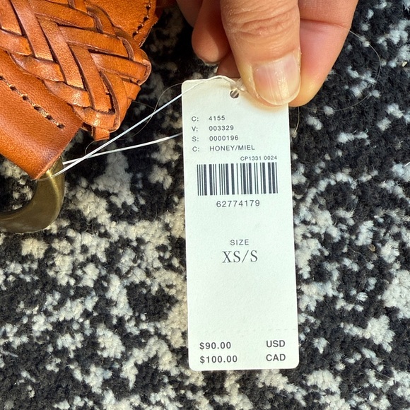 NWT Anthropologie Brown Woven Belt with Gold Buckle - Picture 4 of 6